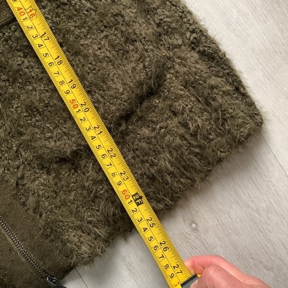 Anthropologie Bethenny Zip-Front Cardigan size S knit jacket olive green - Picture 9 of 13